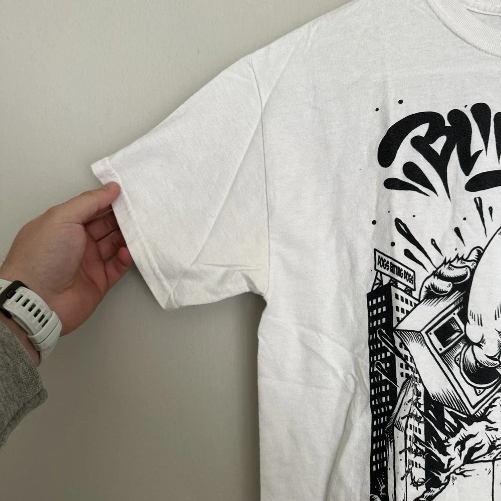 Rare‎ Blink 182- 10th Anniversary Tour 2013 Bunny Rabbit Running White Med Shirt